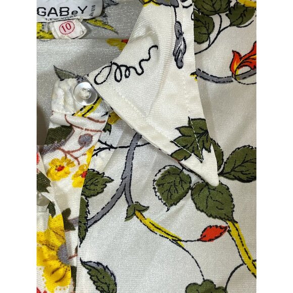 Retro Floral Top 10 White Old Money Classic Chic Glam Preppy Boho Western Artsy - Picture 8 of 11